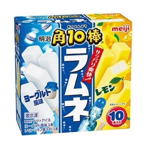 Meiji Kaku 10 Ramune Yogurt & Lemon Ice Bars (10-Pack)