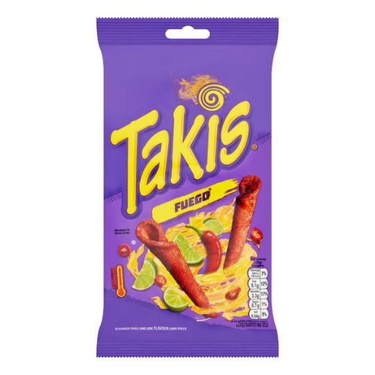 Takis Fuego Seasoned Chilli and Lime Flavour Corn Snack 100g